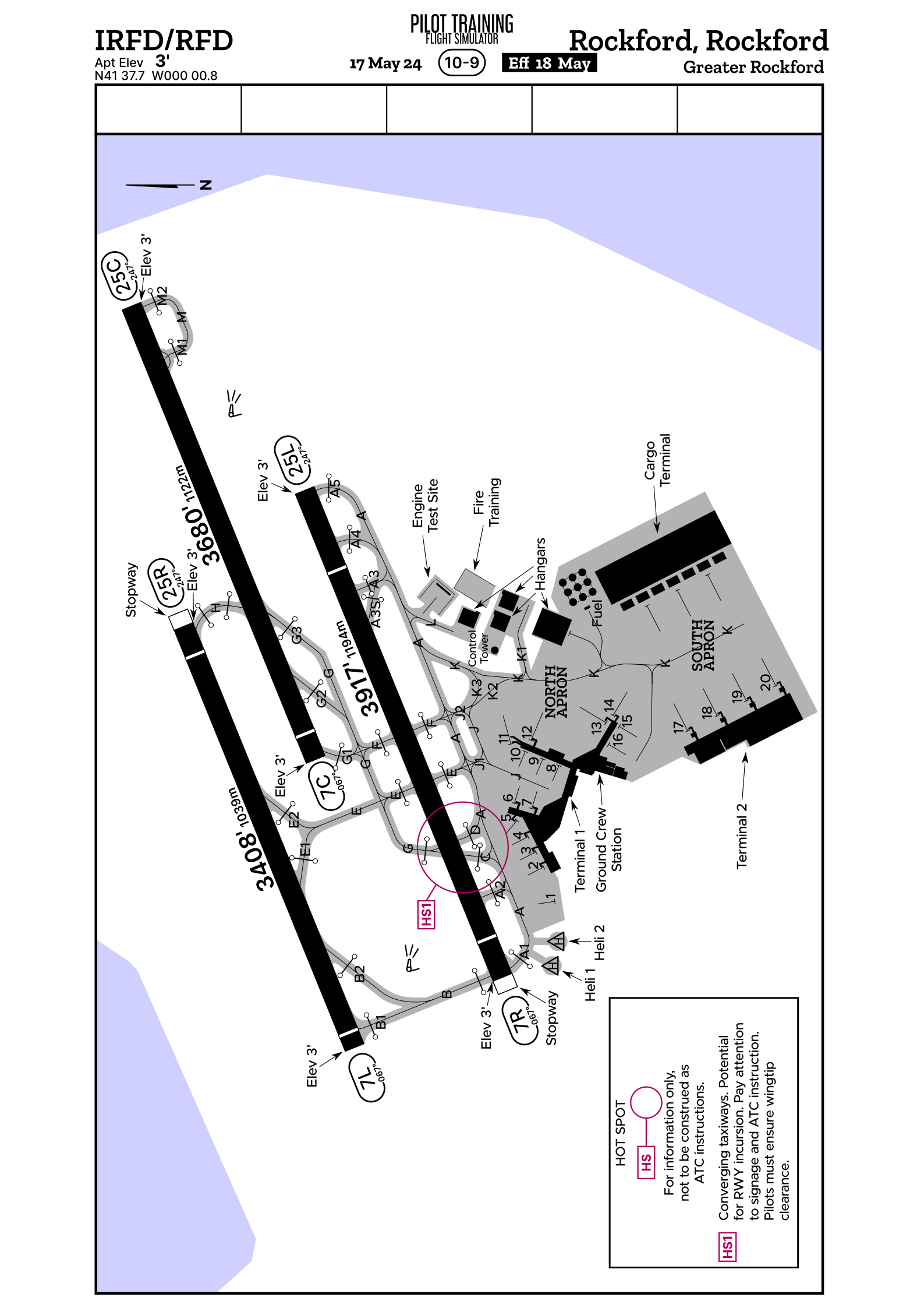 Airport ground chart for the airport IRFD